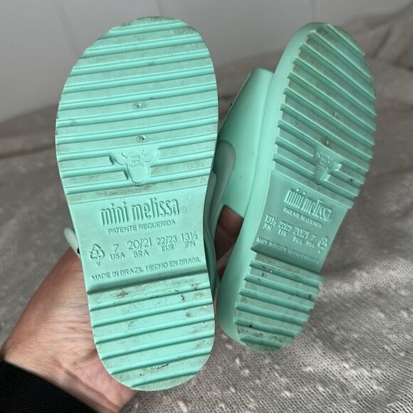 MINI MELISSA Mia + Fabula Mint Green Cat Kitten Sandals Shoes Toddler Girl's  7 - Picture 6 of 8